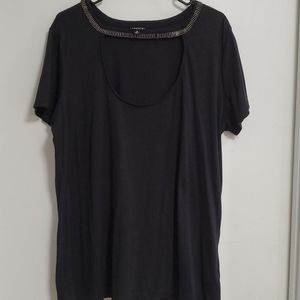 Torrid Black Beaded Tee, size 2